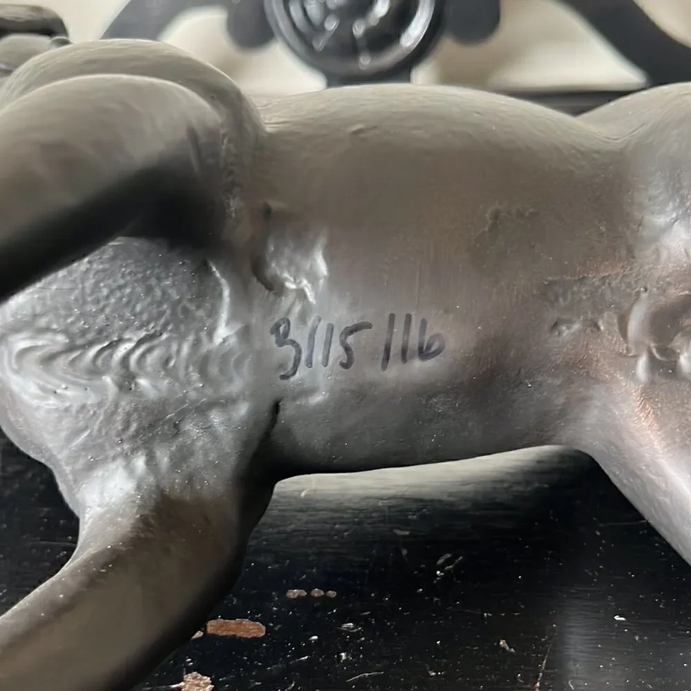 Pottery Barn Antique Bronze Metal bull/Pug Dog Statue